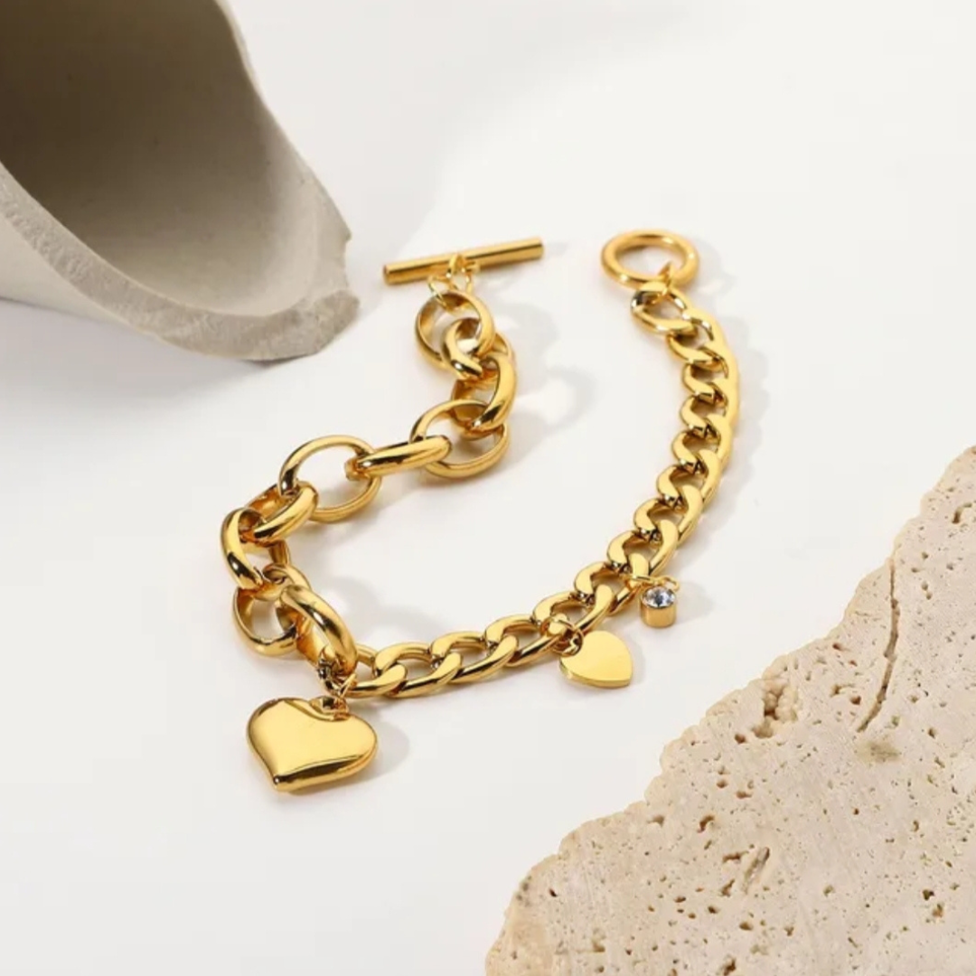 Twin Link Heart Bracelet