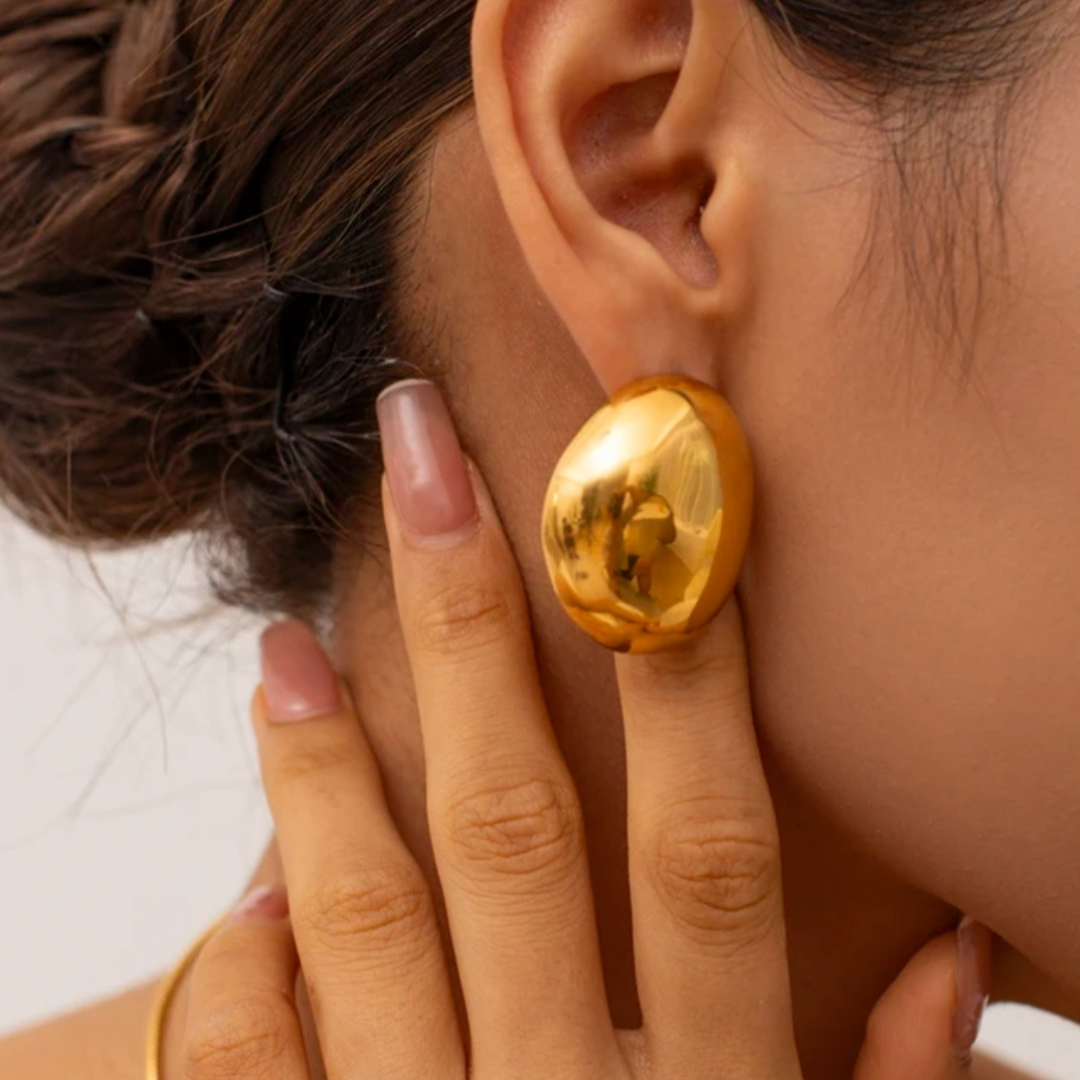 Bold Oval Hoops Gold