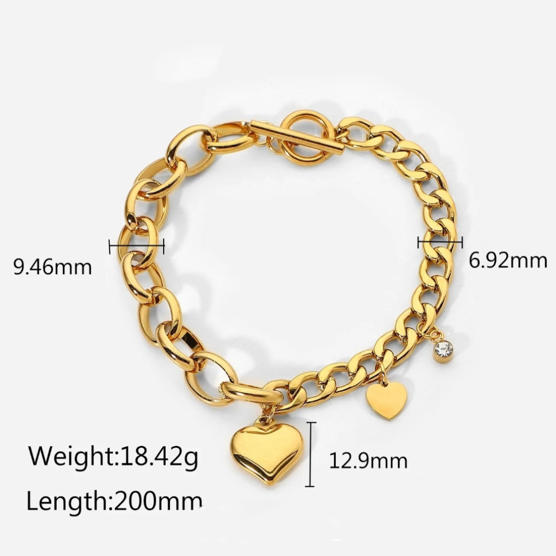 Twin Link Heart Bracelet