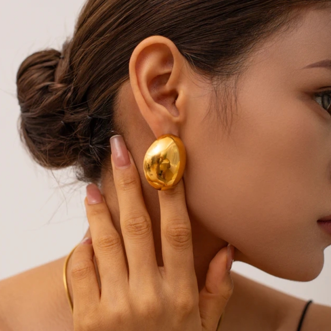 Bold Oval Hoops Gold