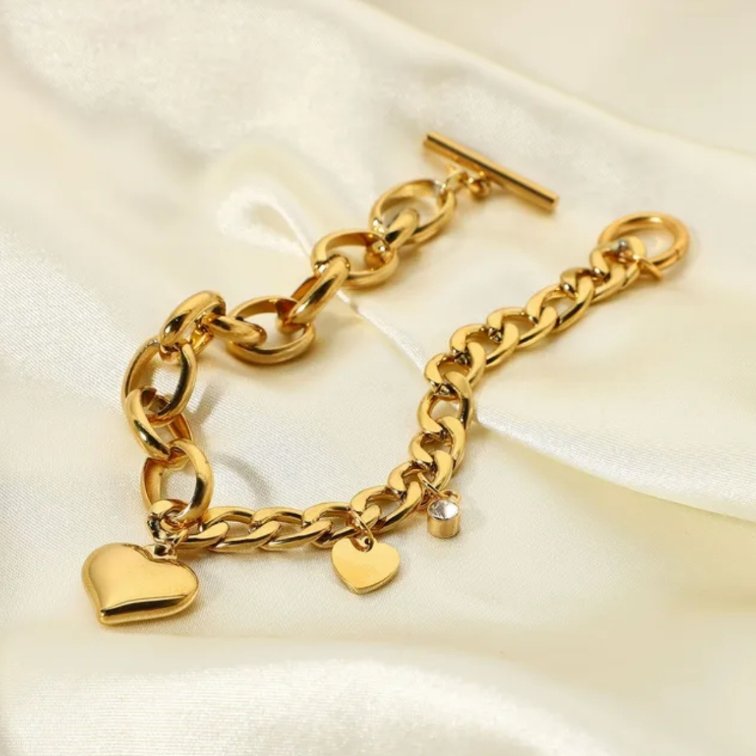 Twin Link Heart Bracelet
