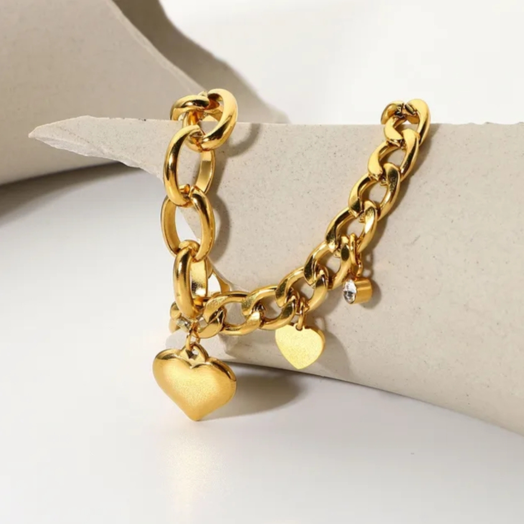Twin Link Heart Bracelet