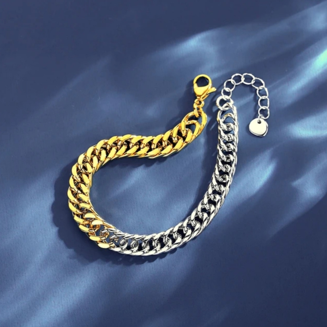 Two Tone Cuban Bracelet