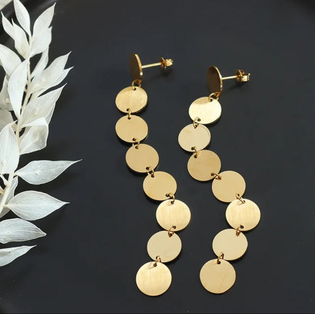Longdrop Disccoin Earrings