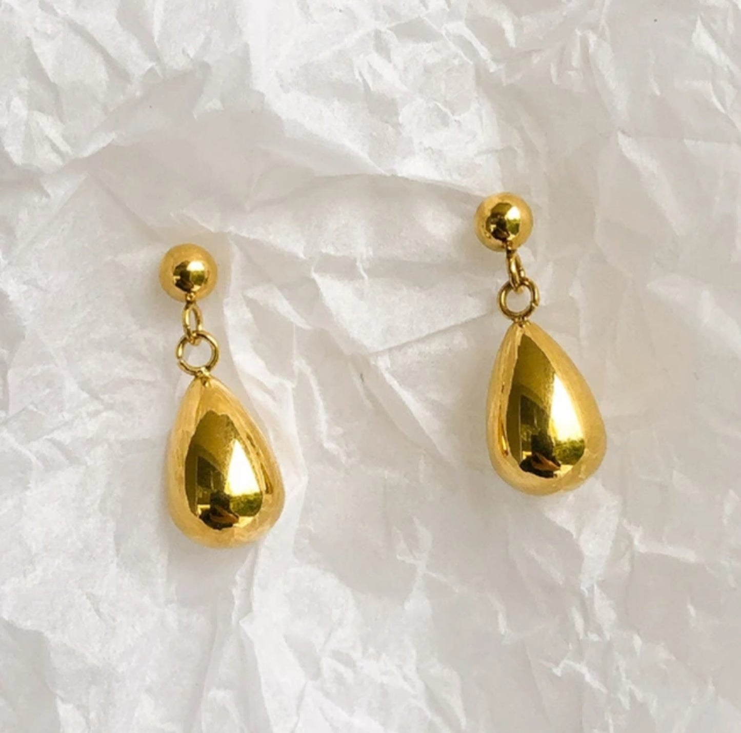 Tiny Gold Drop Earrings