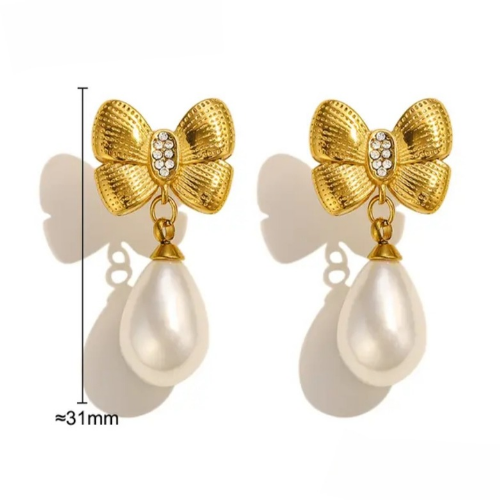 Pearl Bow Earrings