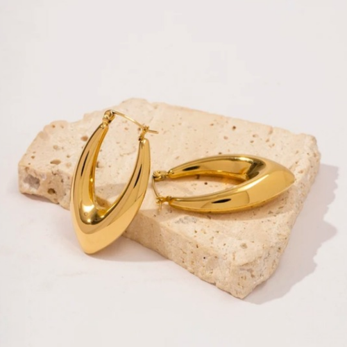 Gold Petal Hoops