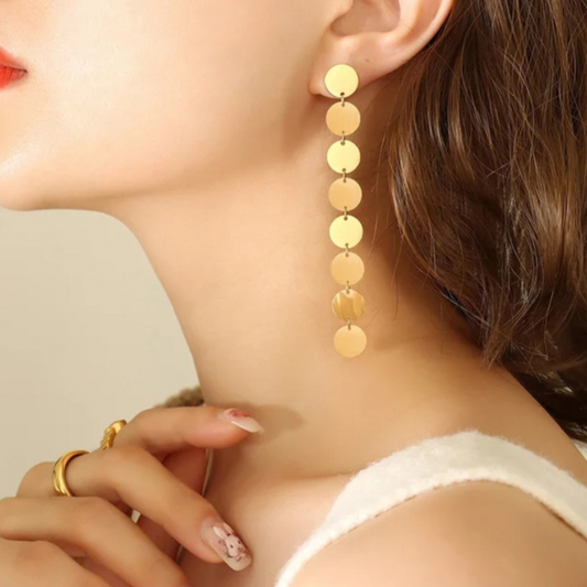Longdrop Disccoin Earrings