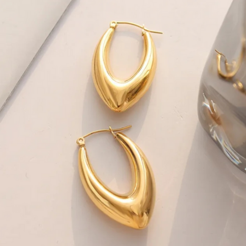 Gold Petal Hoops