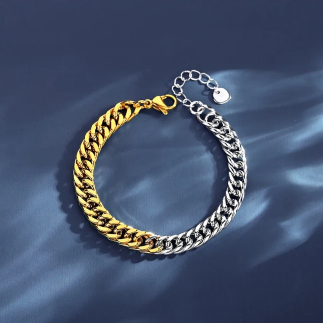 Two Tone Cuban Bracelet