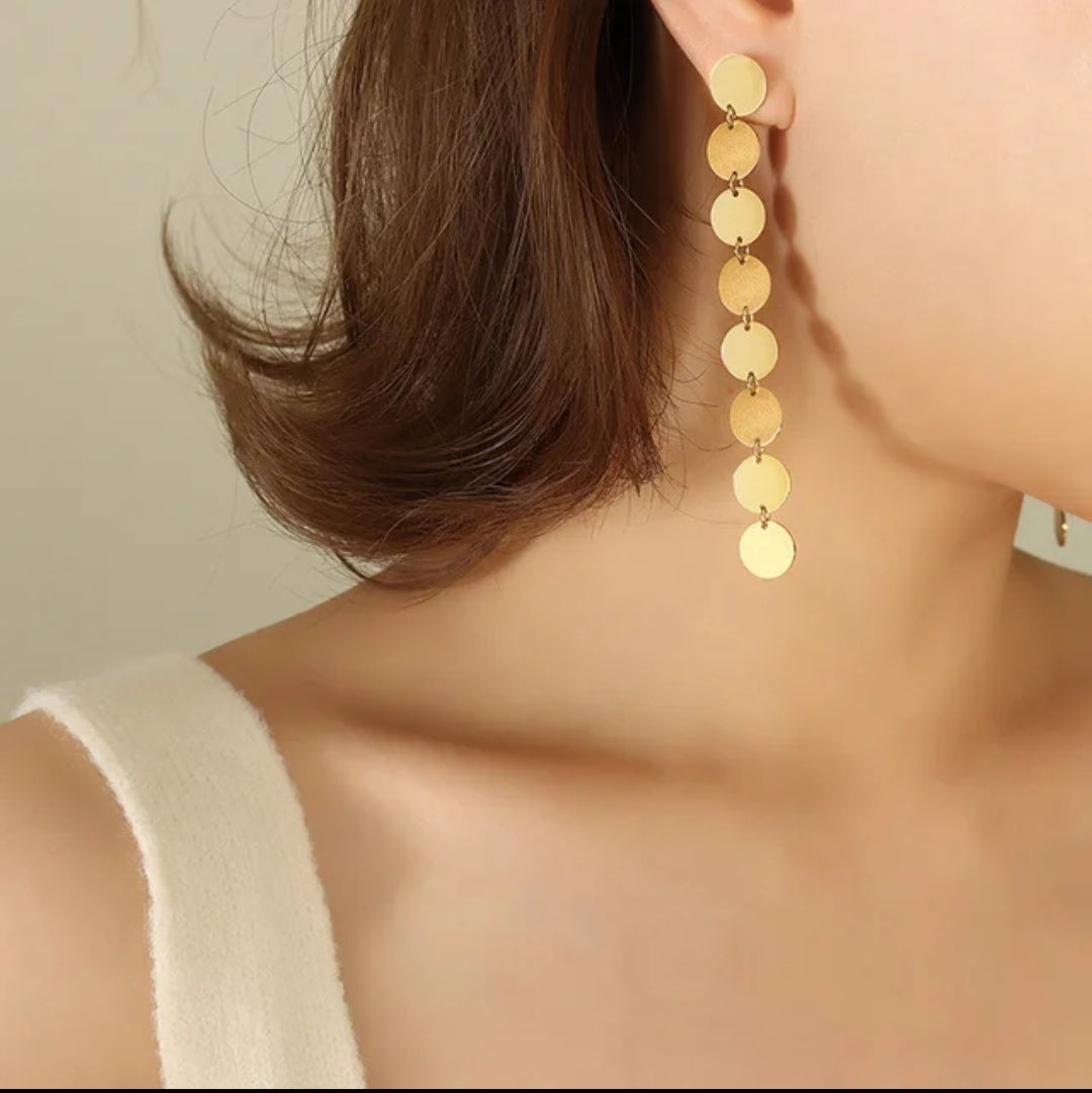 Longdrop Disccoin Earrings