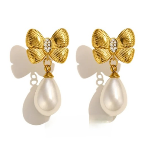 Pearl Bow Earrings